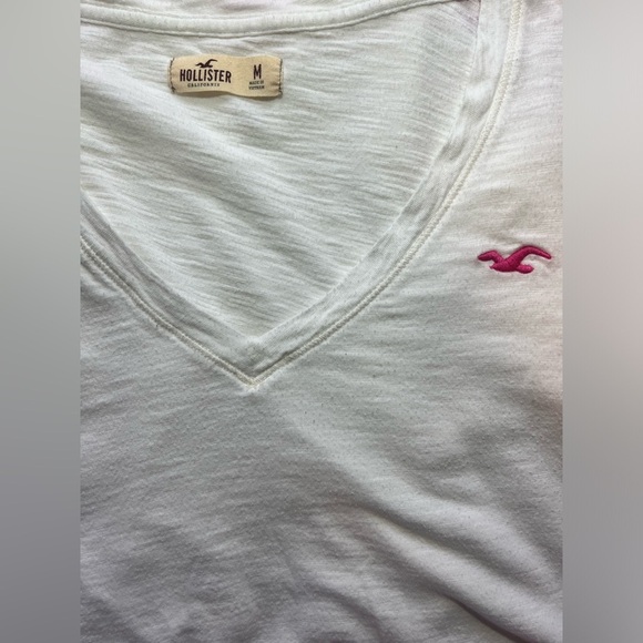 Hollister Lot Of 2 Zip Up Hoodie & Long Sleeved Shirt Pink/white SZ medium - Picture 7 of 12